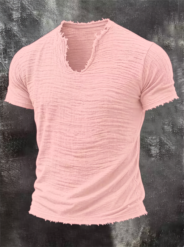 Men's Textured V-Neck T-Shirt