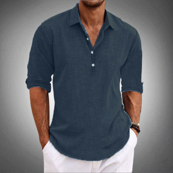 Men's Linen Polo Shirt