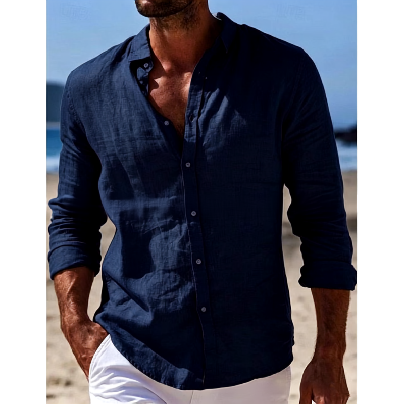 Men's Linen Blend Polo Shirt