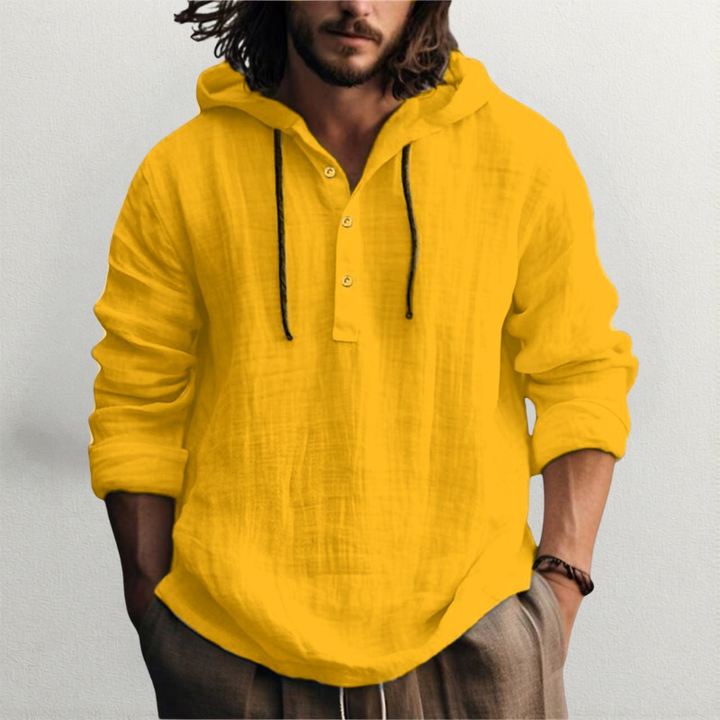 Men's Linen Hooded Shirt