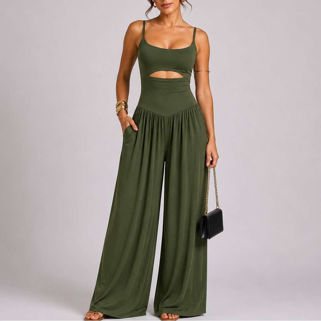 Women’s Elegant Cut-Out Wide Leg Jumpsuit