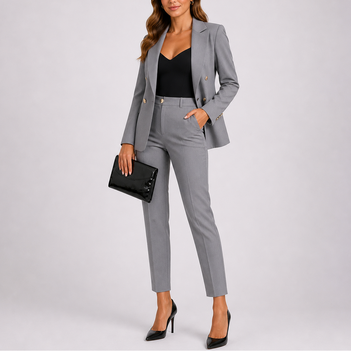 Women’s Tailored Blazer and Pants Two Piece Suit Set