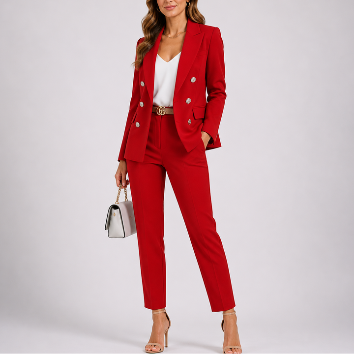 Women’s Tailored Blazer and Pants Two Piece Suit Set
