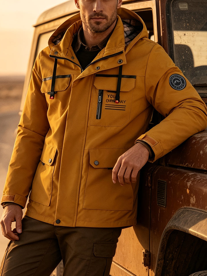 Men's Hooded Alphabet Zip Jacket