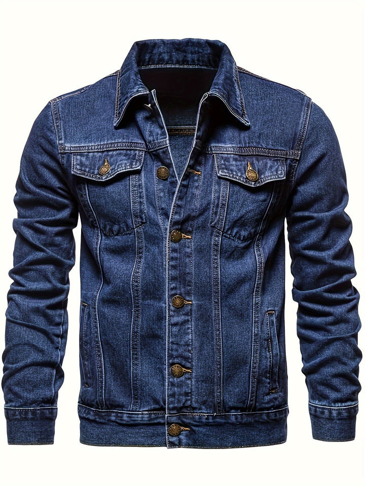Men's Lapel Denim Jacket