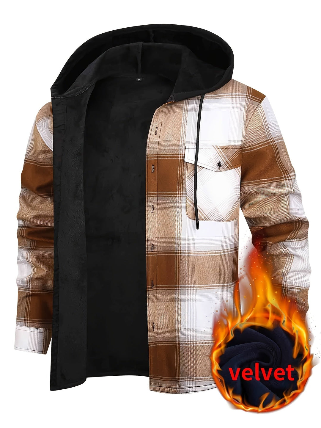 Men's Plaid Hooded Jacket