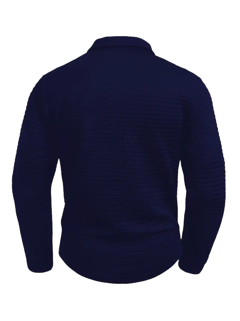 Long Sleeve Textured Polo