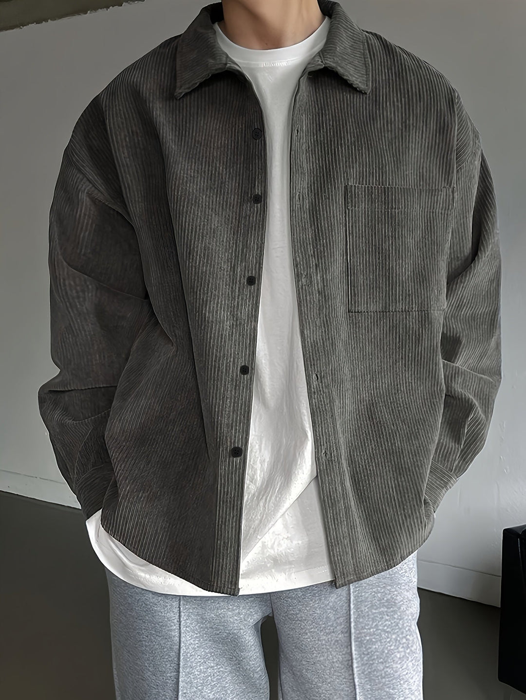 Men's Loose Lapel Shirt