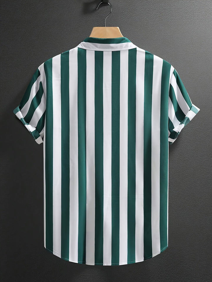 Men's Striped Button Front Shirt
