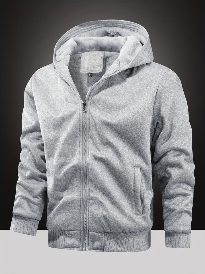 Men's Thick Lined Hooded Zip Hoodie