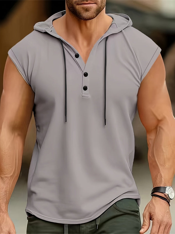 Men's Hooded Henley Shirt