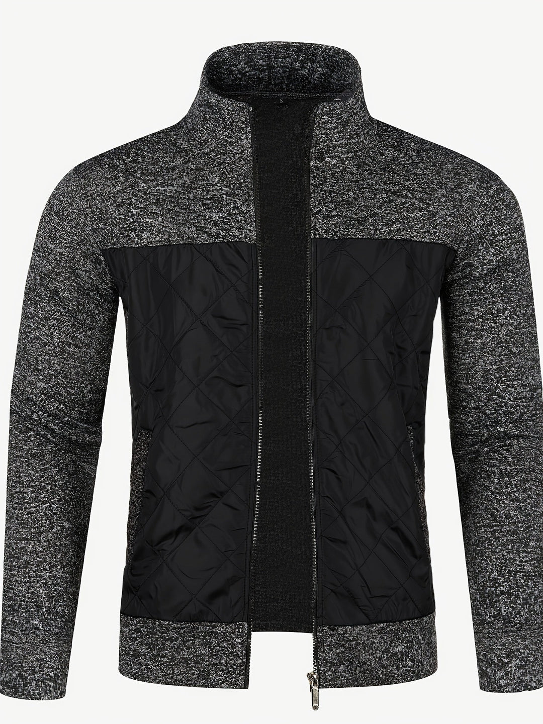 Men's Stand Collar Zip Knit Jacket