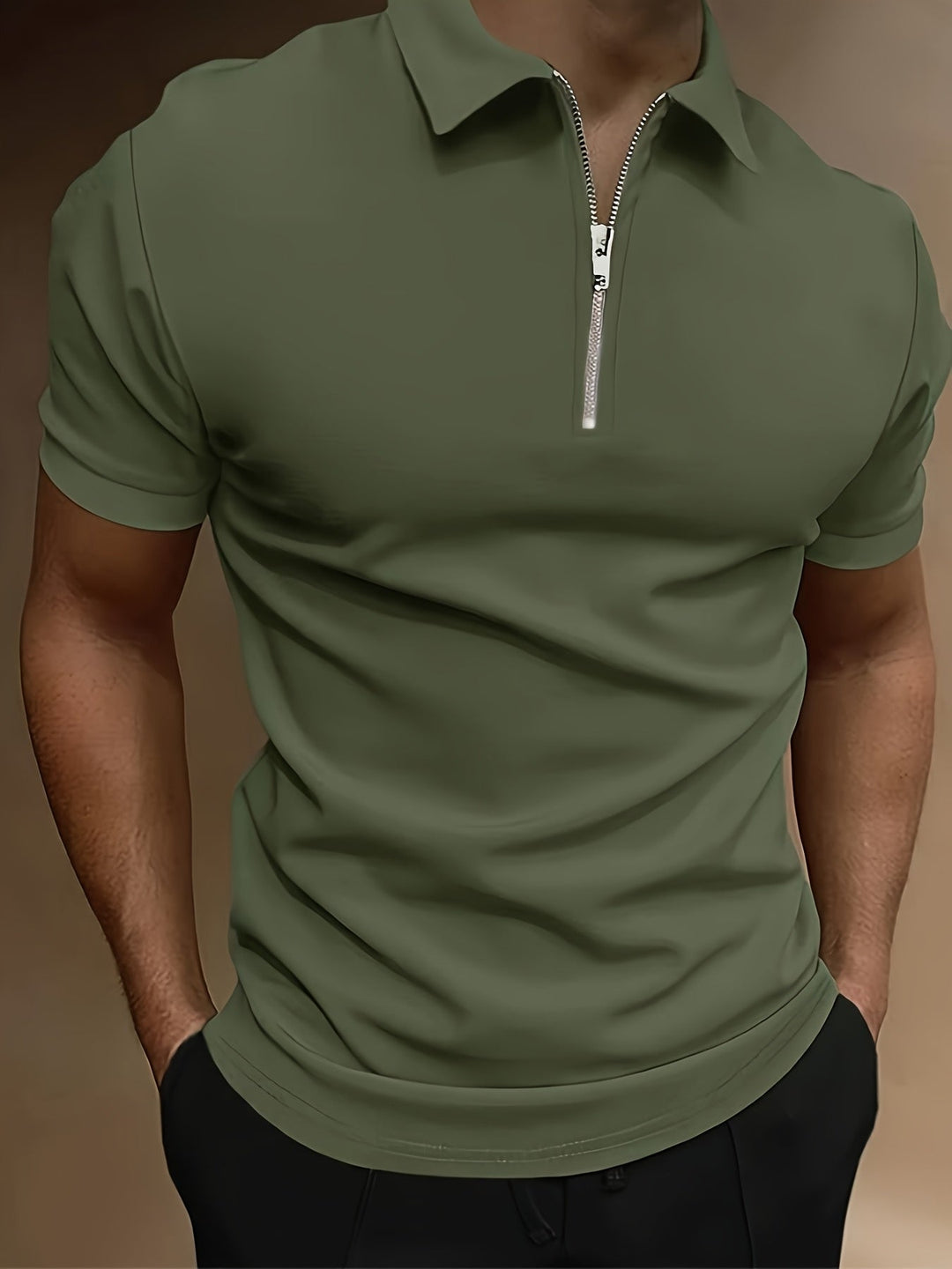 Men's Stretch Zip Polo Shirt