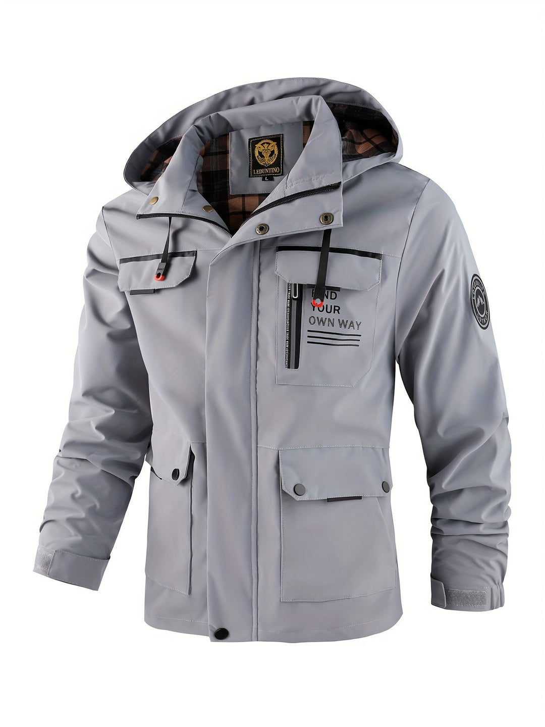 Men's Hooded Alphabet Zip Jacket