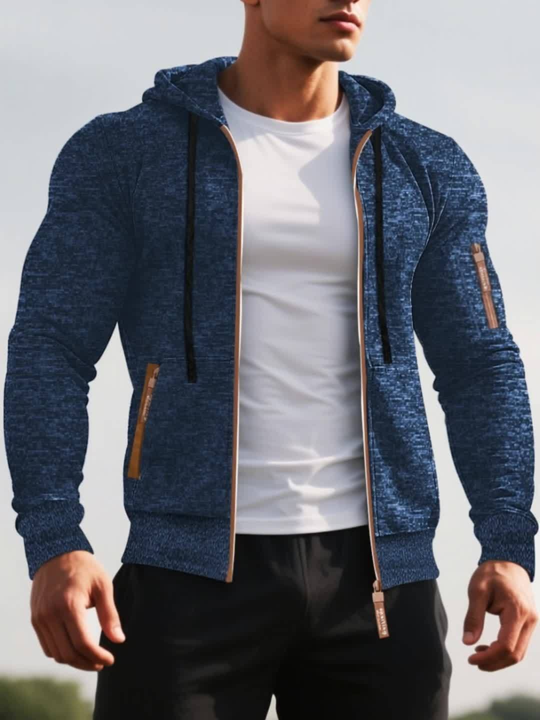 Men's Hooded Zip Knit Sweater