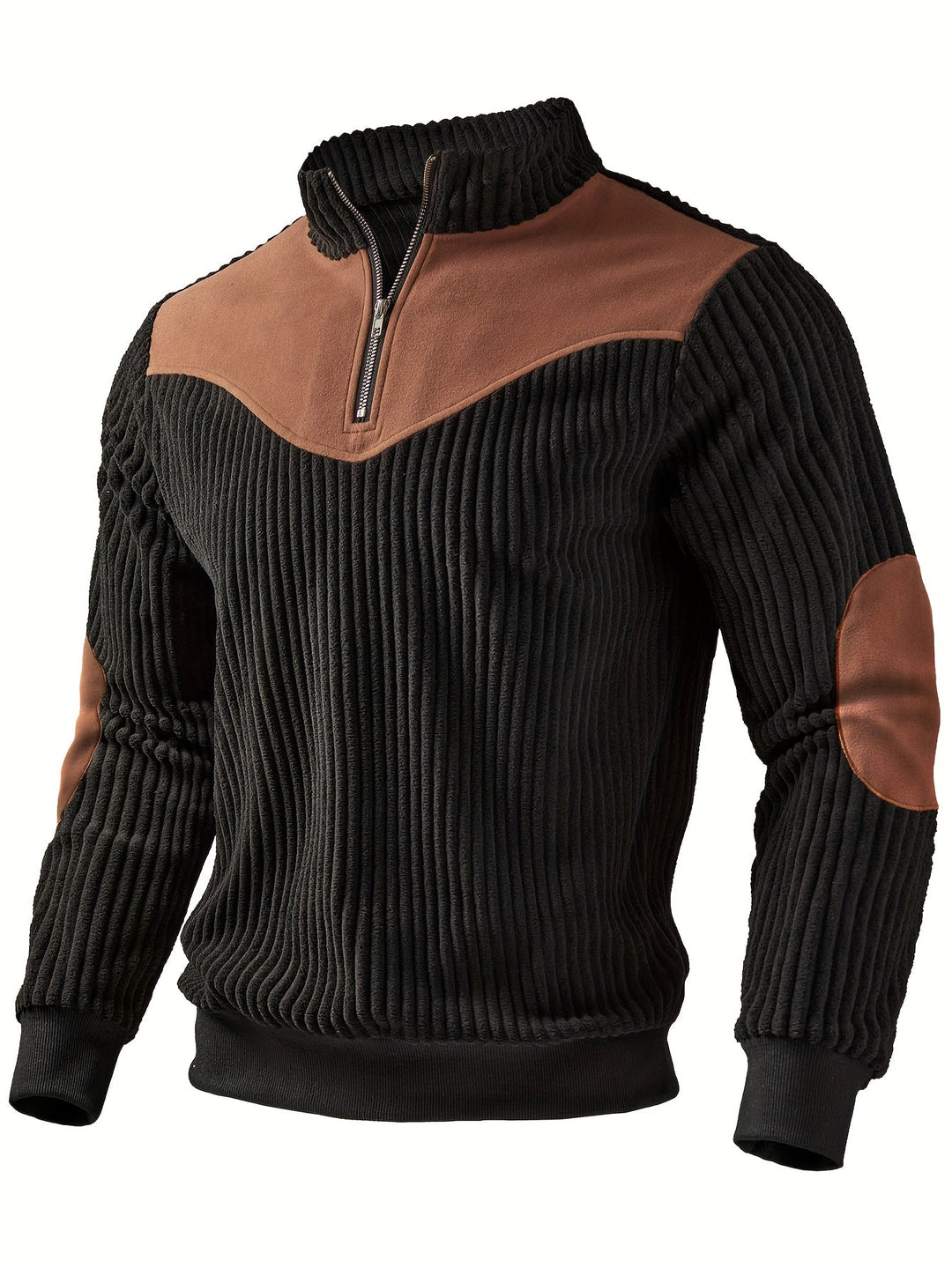 Men's Ribbed Half Zip Sweatshirt