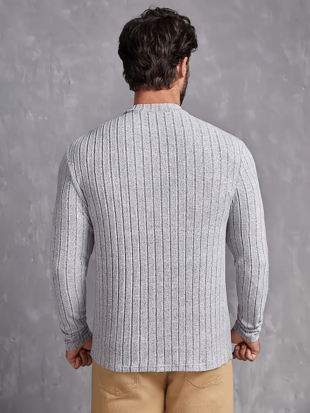 Men's Striped Rib-Knit Sweater