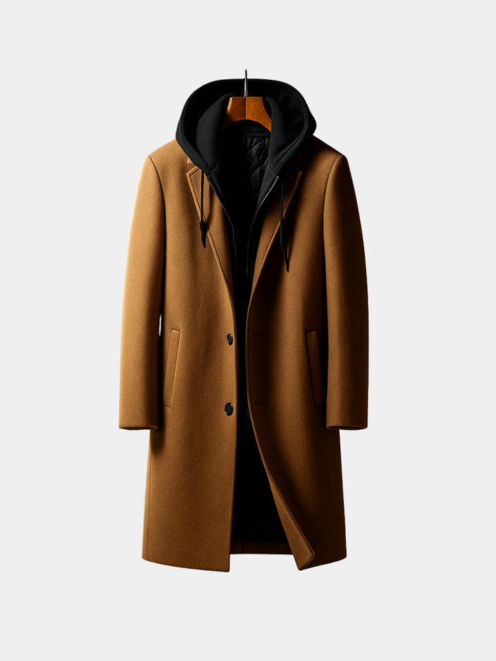 Men's Wool Hooded Coat