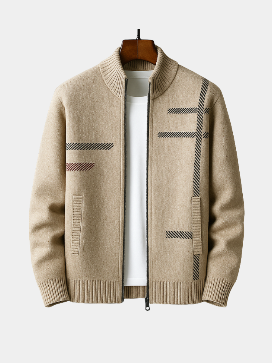 Men's Zip-Up Knit Jacket