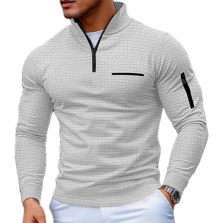Men's Color Block Quarter Zip Sweater