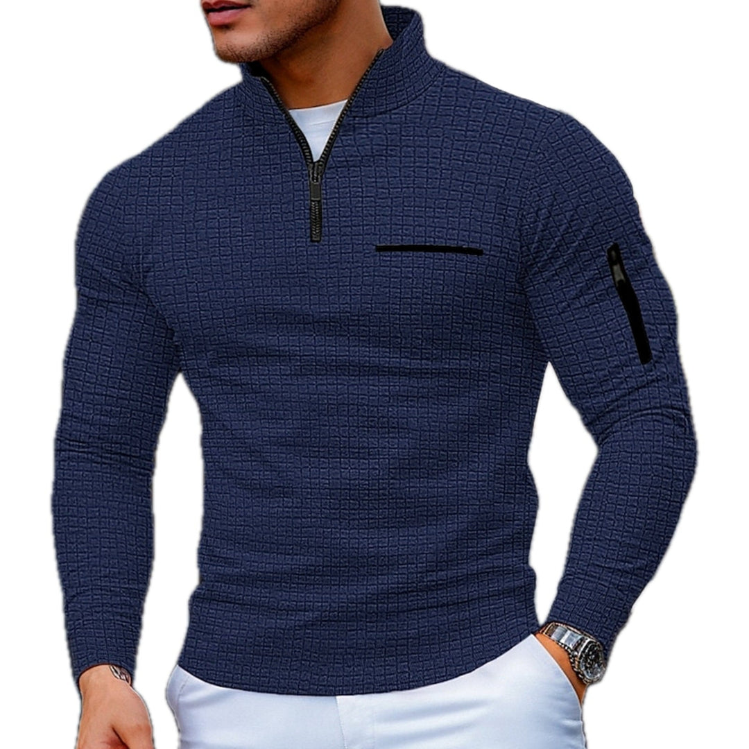Men's Color Block Quarter Zip Sweater