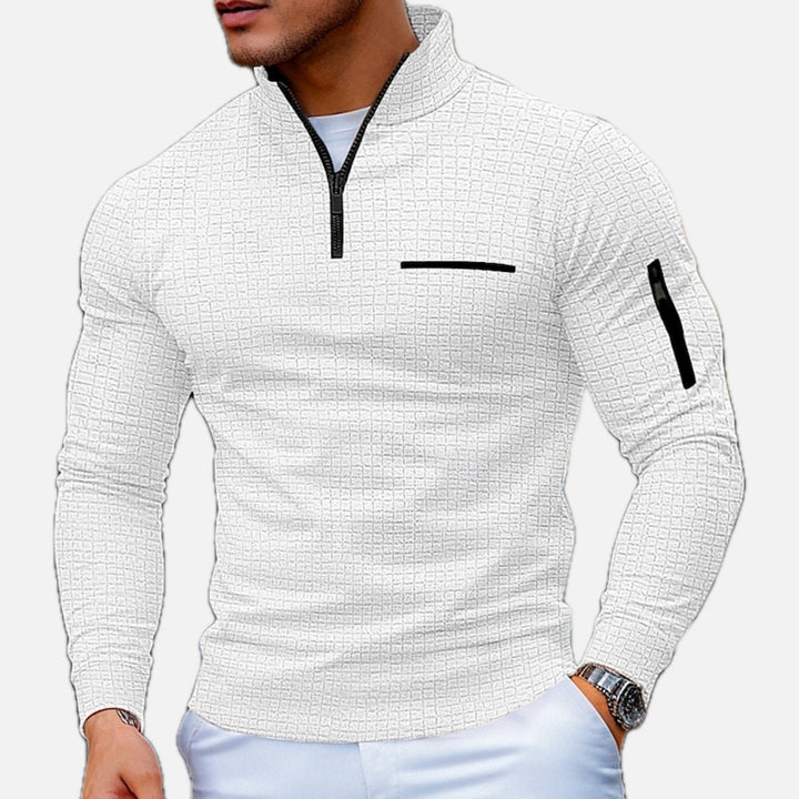 Men's Color Block Quarter Zip Sweater