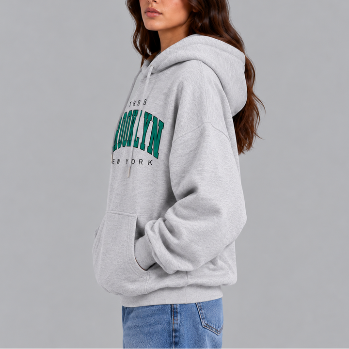 Women's Brooklyn Oversized Hoodie – Casual Pullover Sweatshirt with Pockets