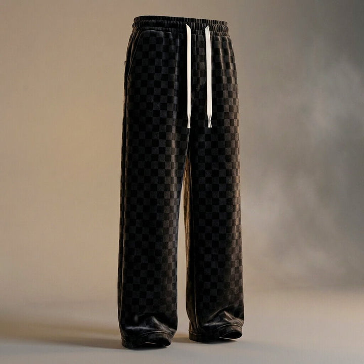 Matt Checkered Corduroy Sweatpants