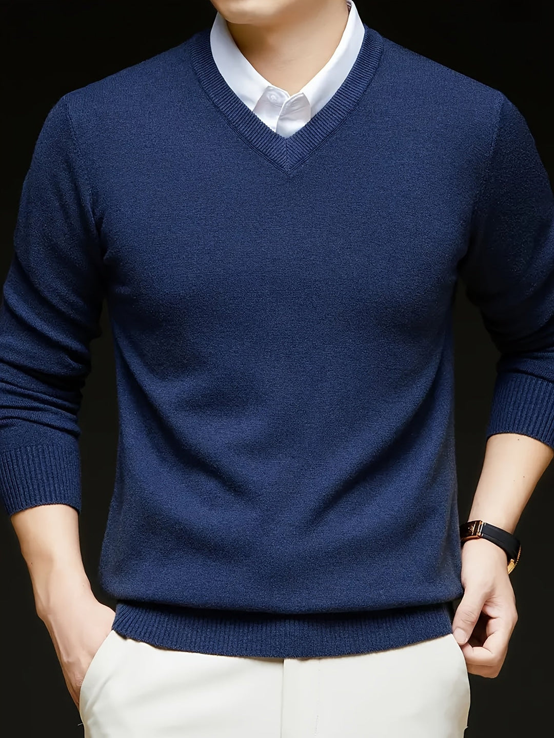 Men's V-Neck Knit Sweater