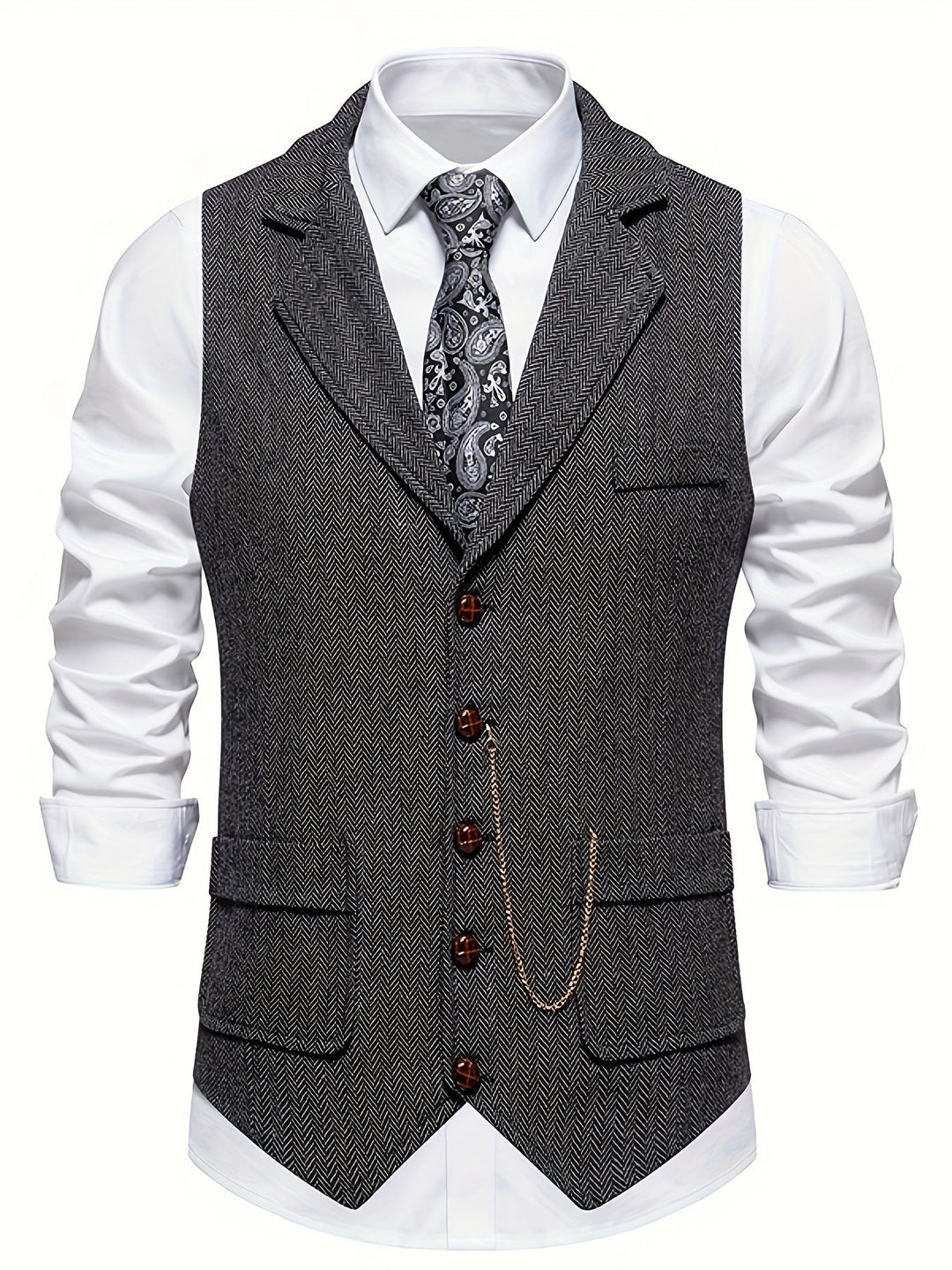 Men's Chain Lapel Vest