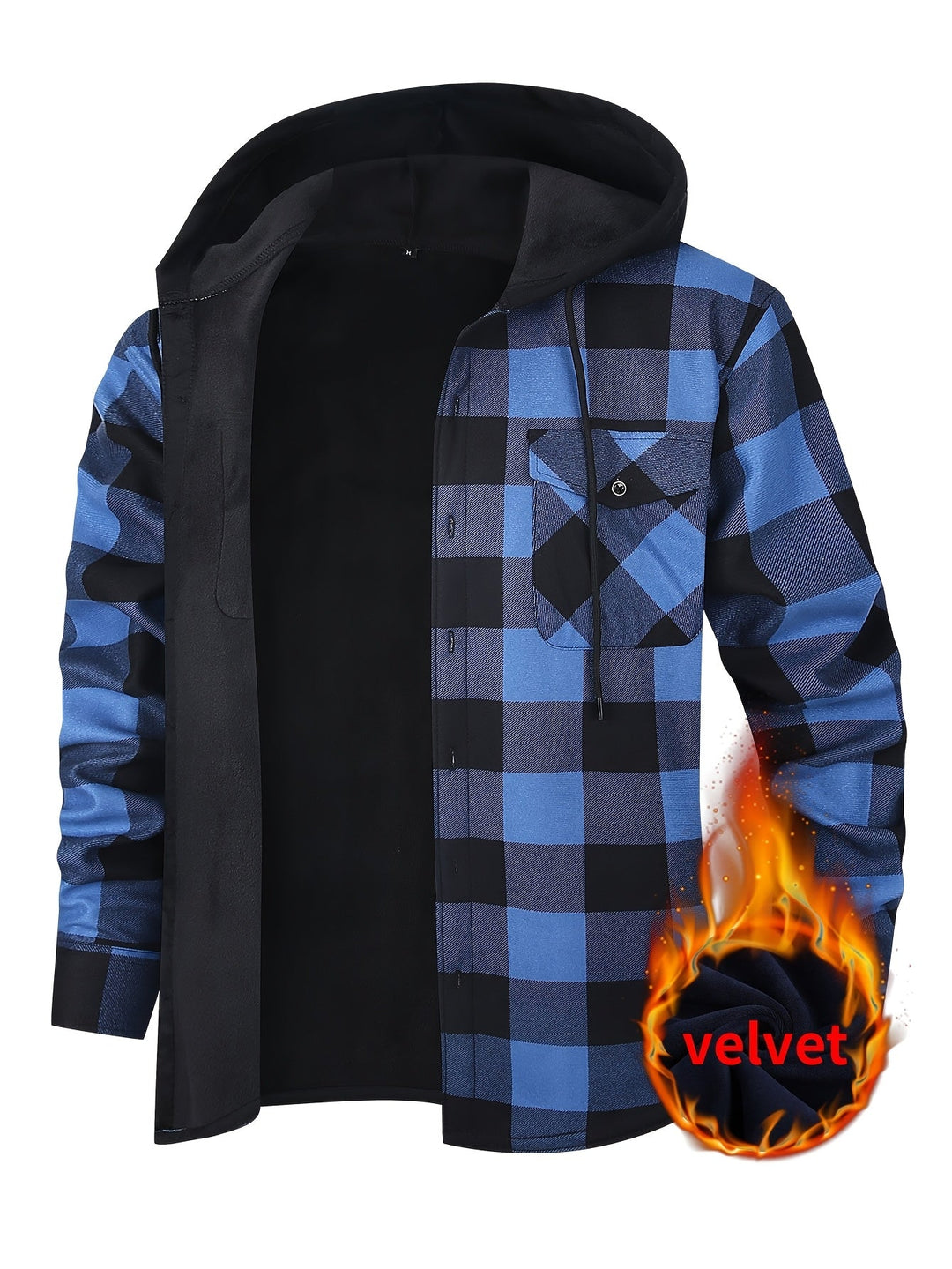 Men's Plaid Hooded Jacket