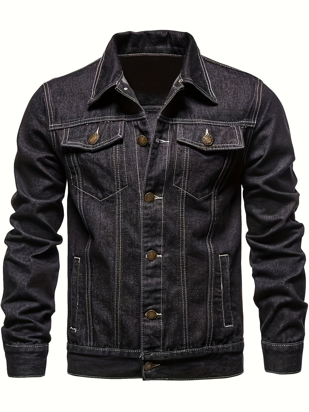 Men's Lapel Denim Jacket