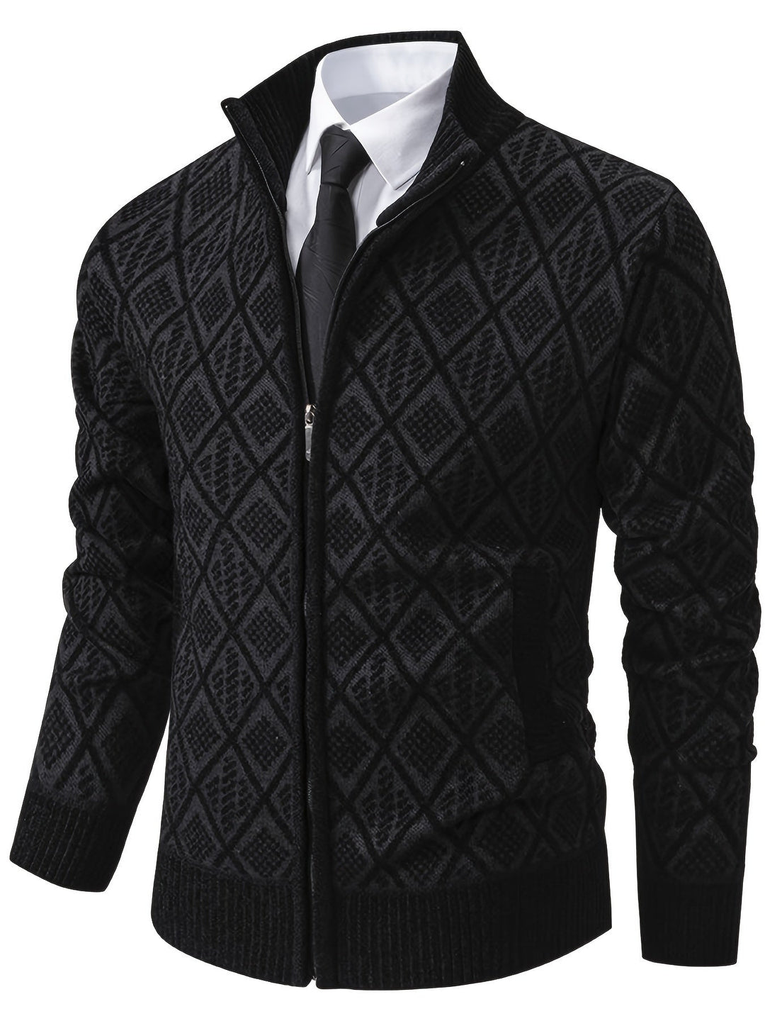 Men's Geometric Knit Cardigan