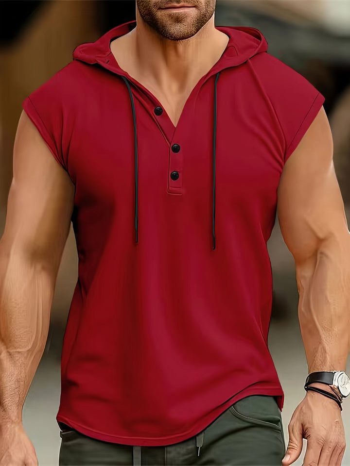 Men's Hooded Henley Shirt
