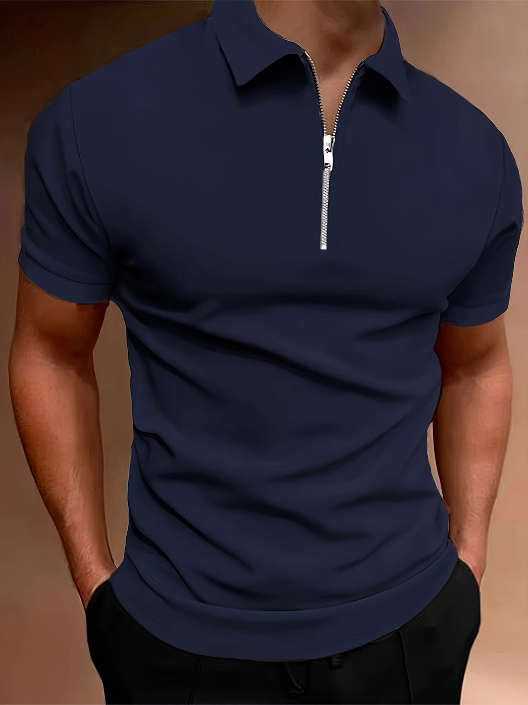 Men's Stretch Zip Polo Shirt