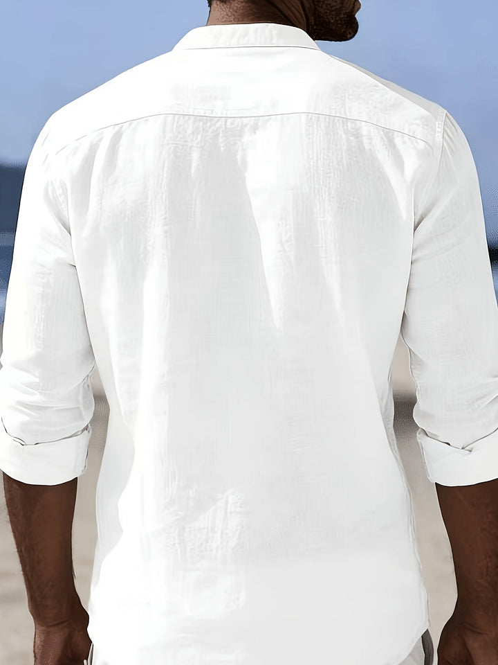 Men's Linen Blend Polo Shirt