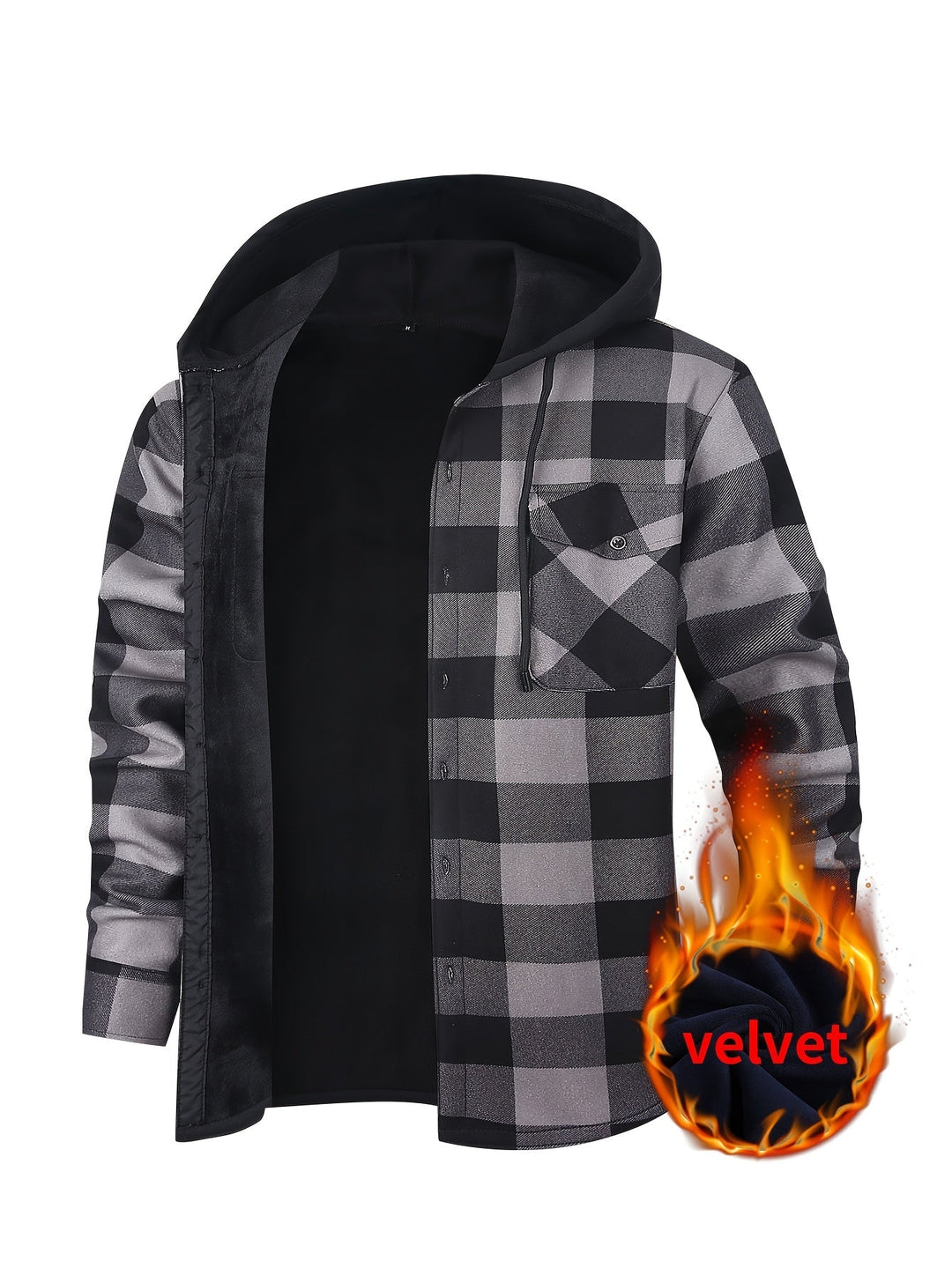 Men's Plaid Hooded Jacket