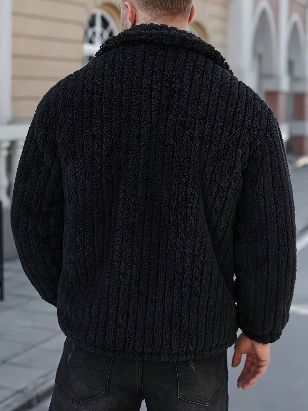 Men's Striped Lapel Jacket