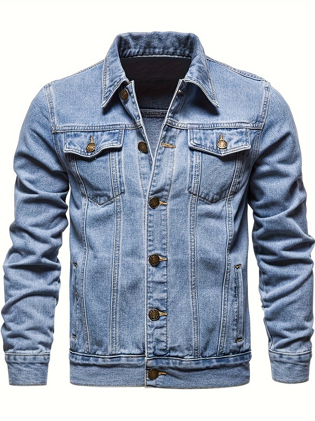 Men's Lapel Denim Jacket