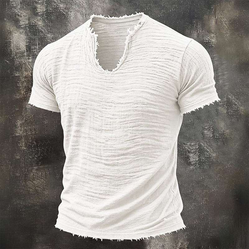 Men's Textured V-Neck T-Shirt