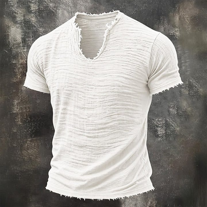 Men's Textured V-Neck T-Shirt