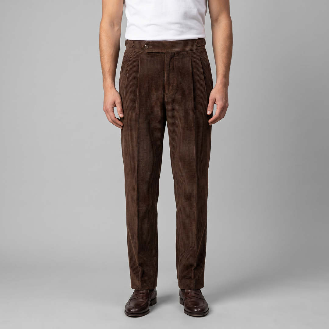 Men's Pleated Corduroy Pants