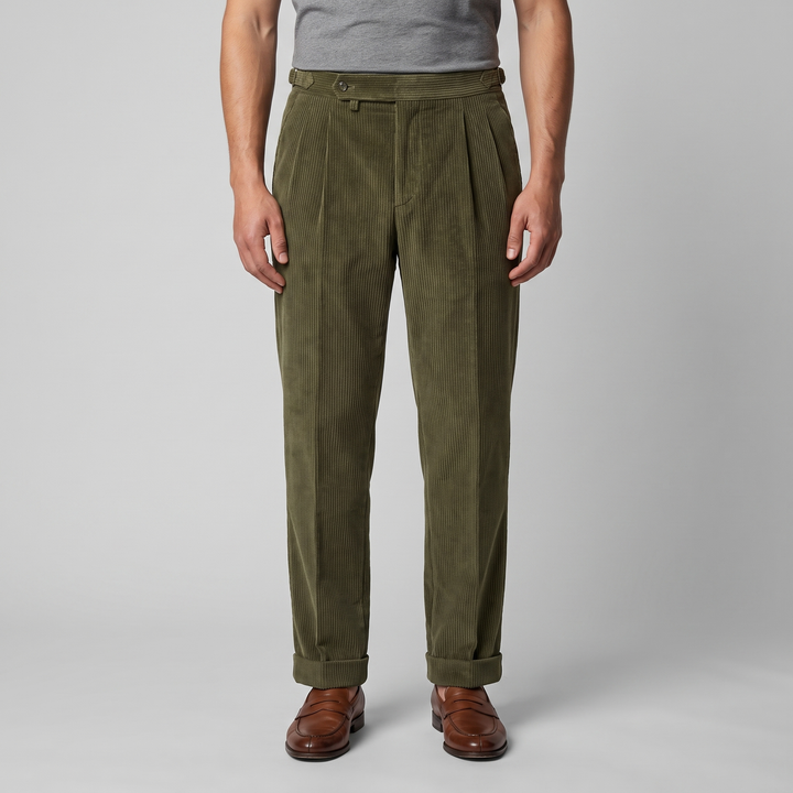 Men's Pleated Corduroy Pants