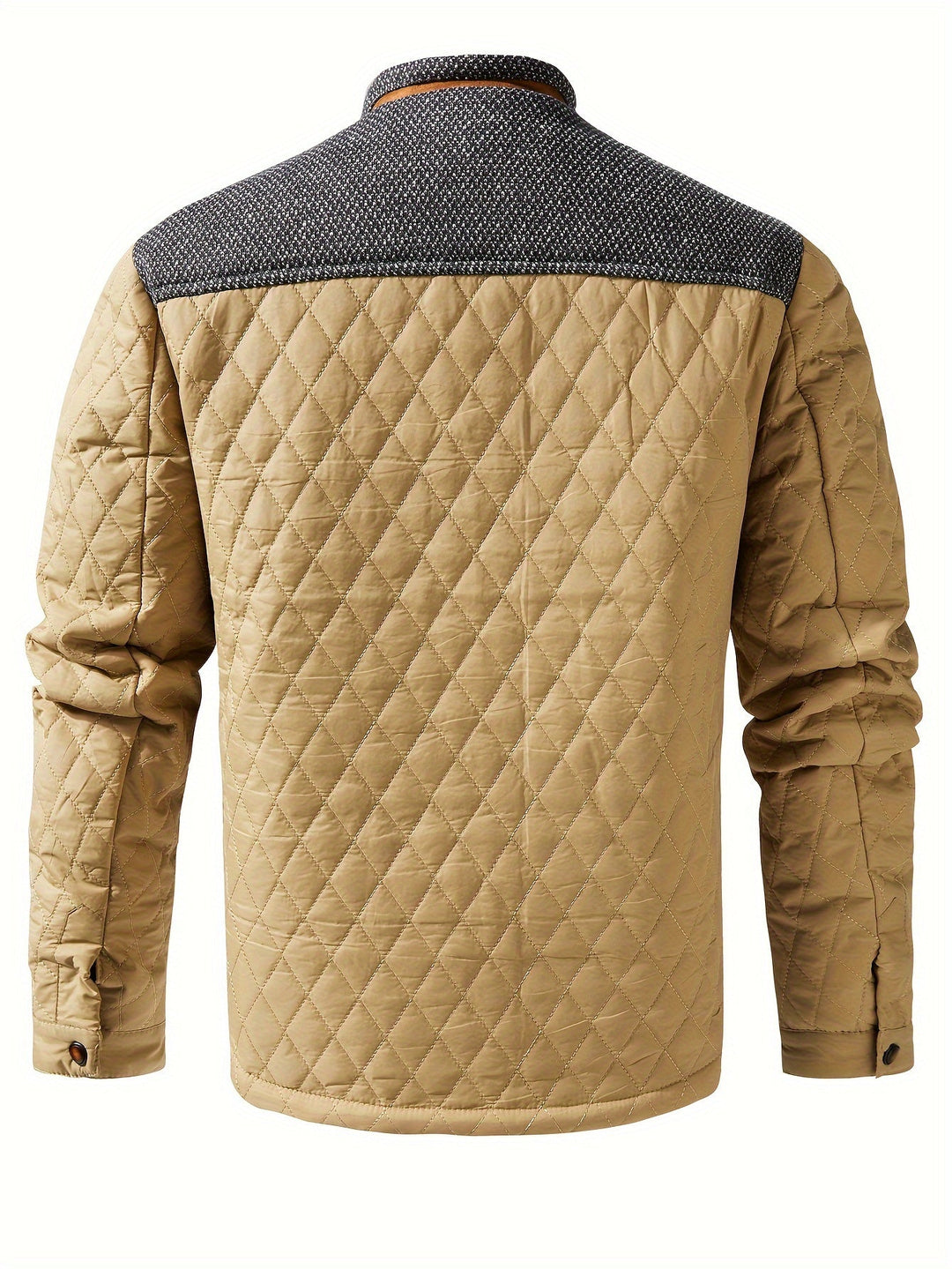Men's Color Block Stand Collar Jacket