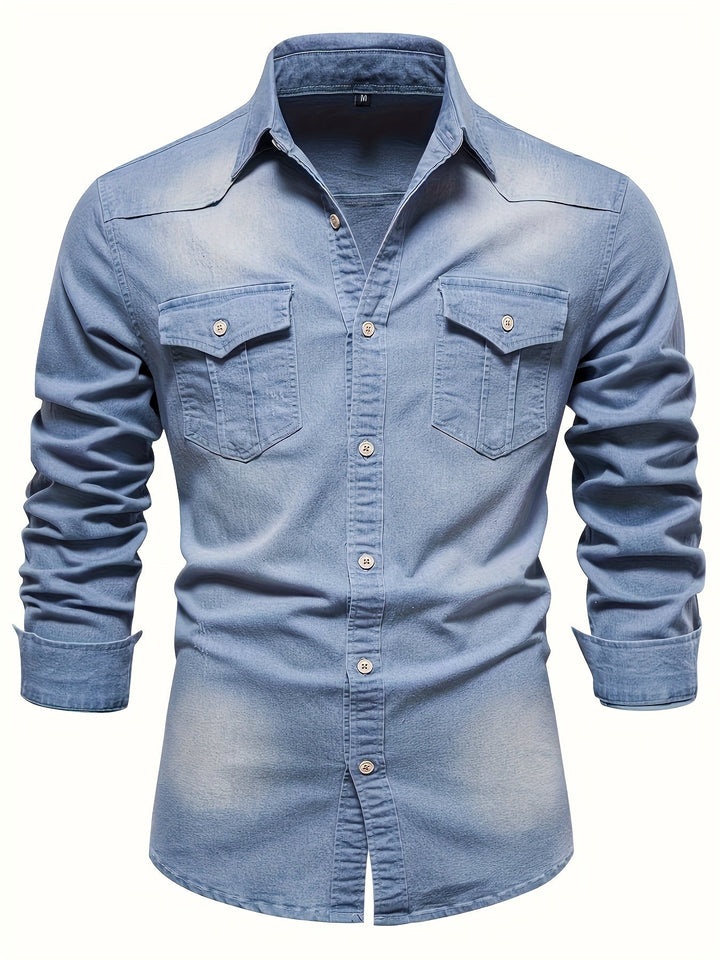 Men's Cotton Blend Denim Shirt