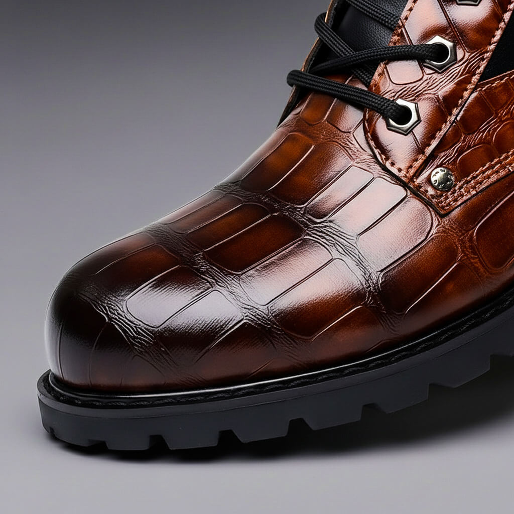 Chase Embossed Leather Boots