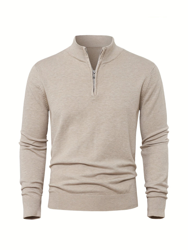 Men's High Neck Zip Sweater