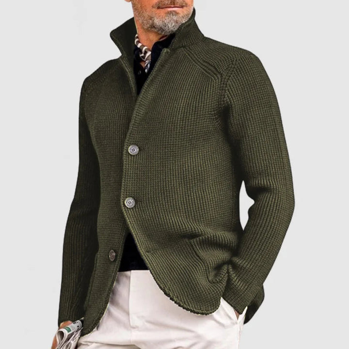 Men's Stand Collar Knit Cardigan