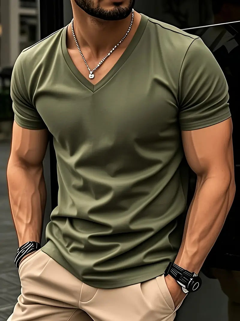 Men's Casual V-Neck T-Shirt