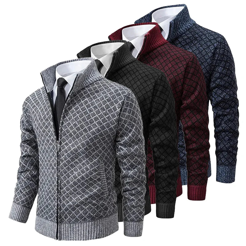 Men's Waffle Zip Cardigan